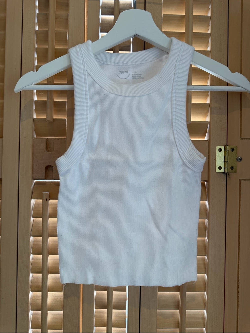 Aerie Ribbed Tank Top in White